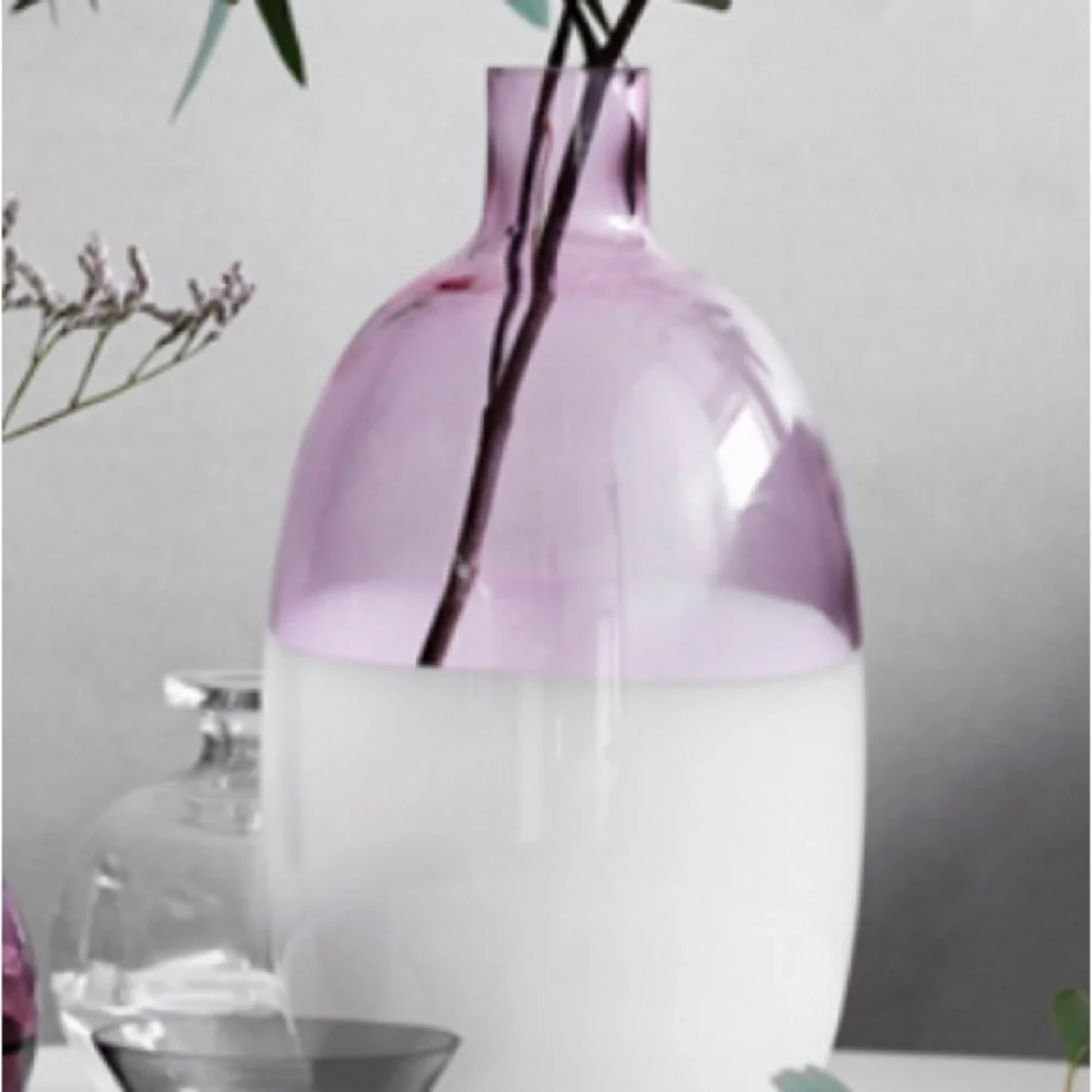 IKEA Vintage 90s Formlig Glass Vase Collectible Pink and White NO CALL OUTS 27cm